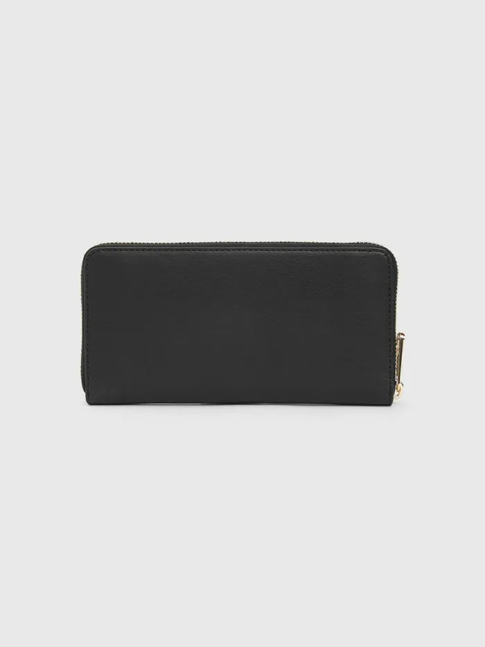 Tommy Hilfiger Iconic Large ZipAround Wallet Black Womens Wallets and Keyrings Cheap On Sale