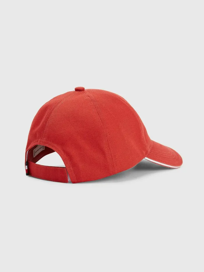 Tommy Hilfiger Iconic Signature Logo Cap Cinnabar Red Womens Hats and Scarves Cheap On Sale