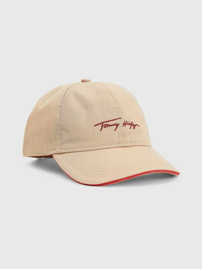 Tommy Hilfiger Iconic Signature Logo Cap Sandrift Womens Hats and Scarves Casaul Tommy Hilfiger Iconic Signature Logo Cap Sandrift Womens Hats and Scarves Casaul