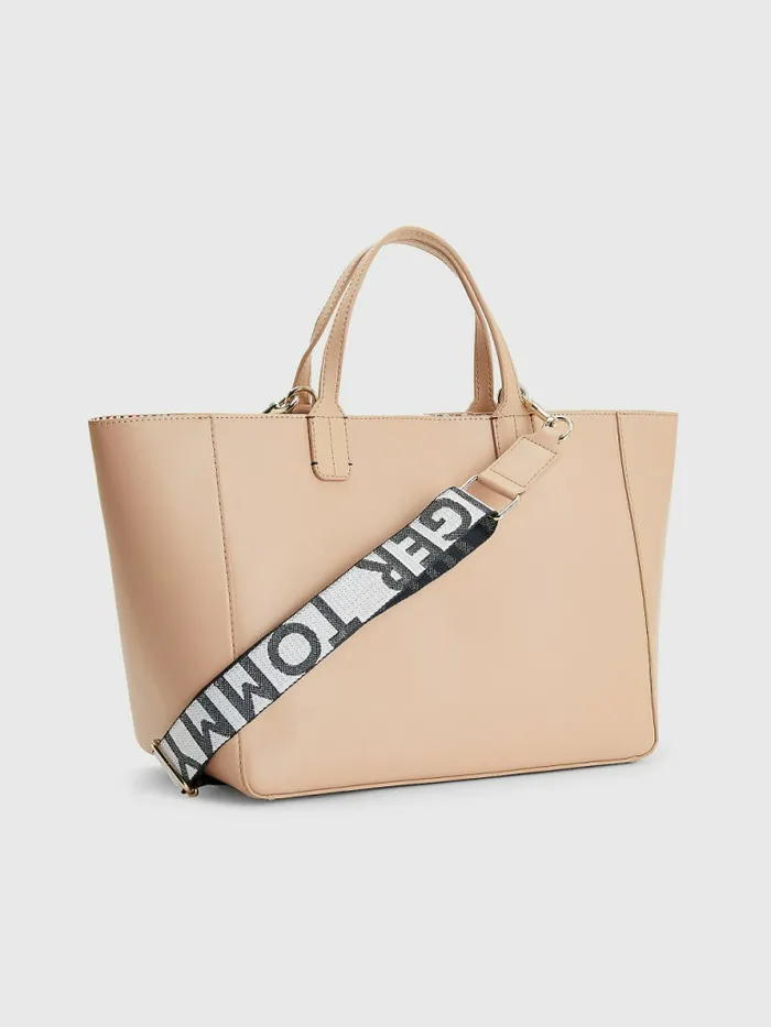 Tommy Hilfiger Iconic Signature Satchel Sandrift Womens Bags On Sale