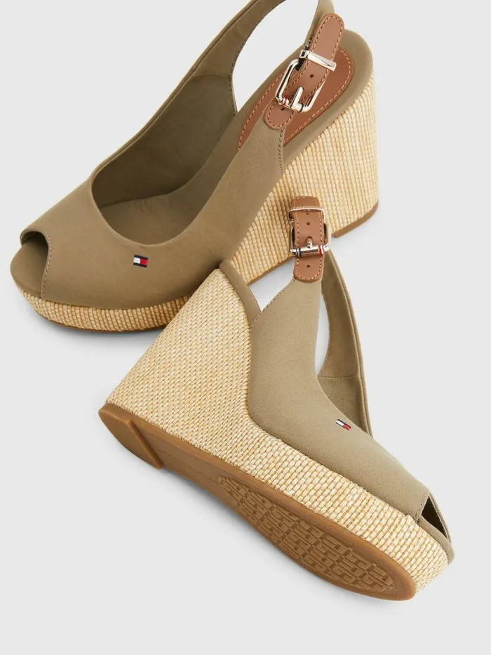 Tommy Hilfiger Iconic Slingback Espadrille High Heel Wedges Woodridge Womens Sandals Cheap On Sale
