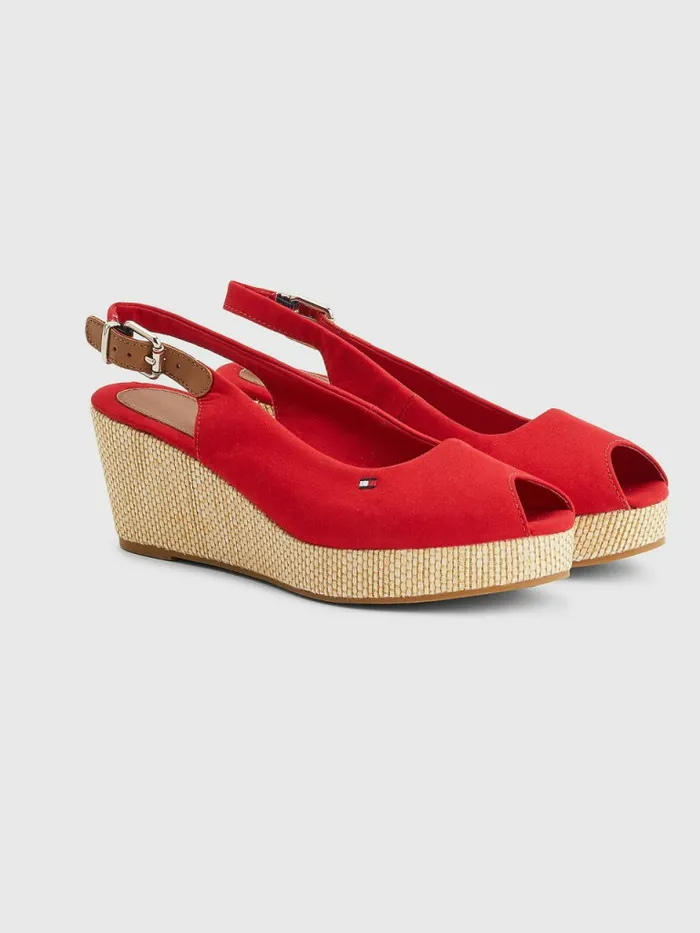 Tommy Hilfiger Iconic Slingback Espadrille Wedges Primary Red Womens Sandals Gift Ideas Tommy Hilfiger Iconic Slingback Espadrille Wedges Primary Red Womens Sandals Gift Ideas