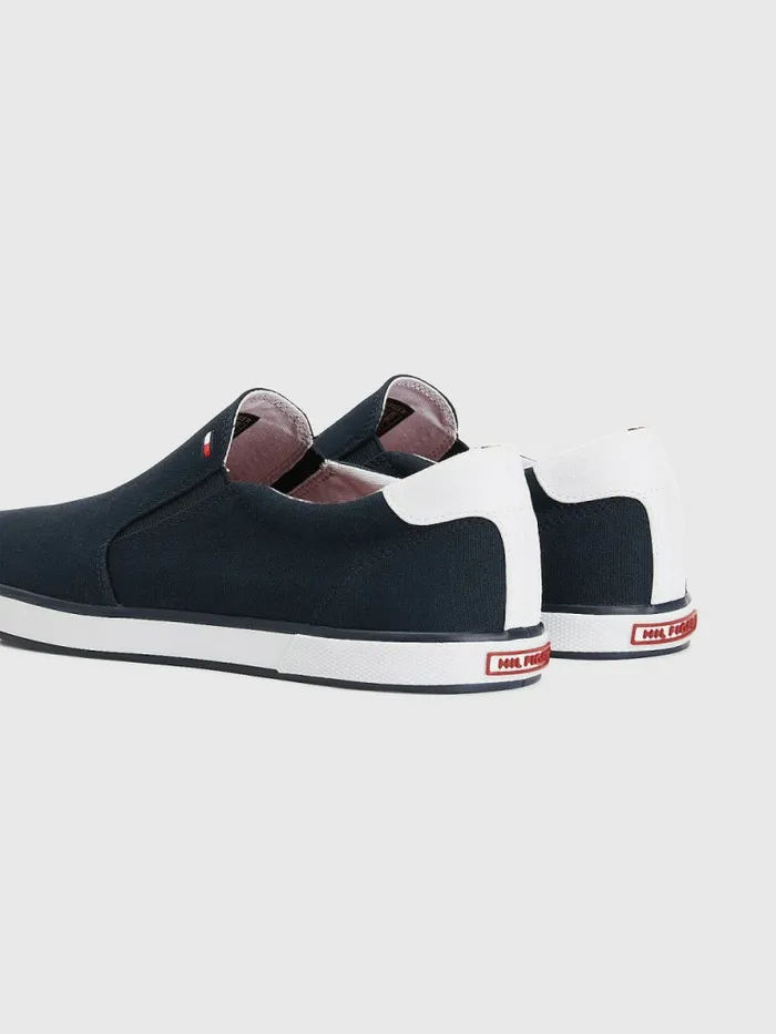 Tommy Hilfiger Iconic SlipOn Canvas Trainers Midnight Mens Boots Sale