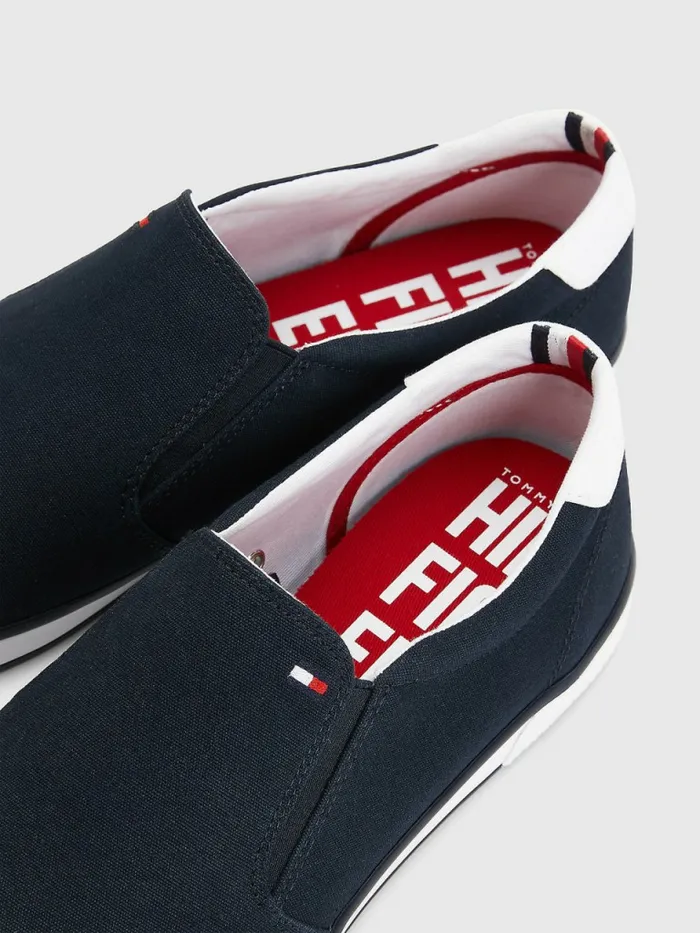 Tommy Hilfiger Iconic SlipOn Canvas Trainers Midnight Mens Boots Sale