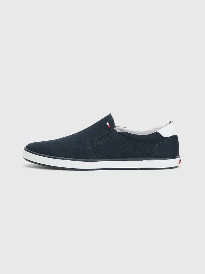 Tommy Hilfiger Iconic SlipOn Canvas Trainers Midnight Mens Boots Sale