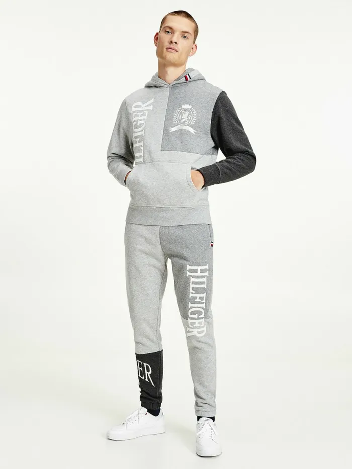 Tommy Hilfiger Icons Crest ColourBlocked Relaxed Fit Hoody Light Grey Heather Mens Sweatshirts and Hoodies Sale Tommy Hilfiger Icons Crest ColourBlocked Relaxed Fit Hoody Light Grey Heather Mens Sweatshirts and Hoodies Sale