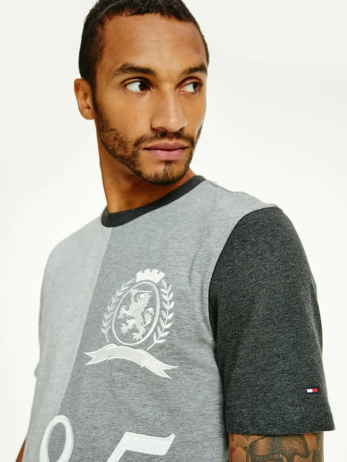 Tommy Hilfiger Icons Crest Relaxed Fit TShirt Light Grey Heather Mens TShirts For Sale