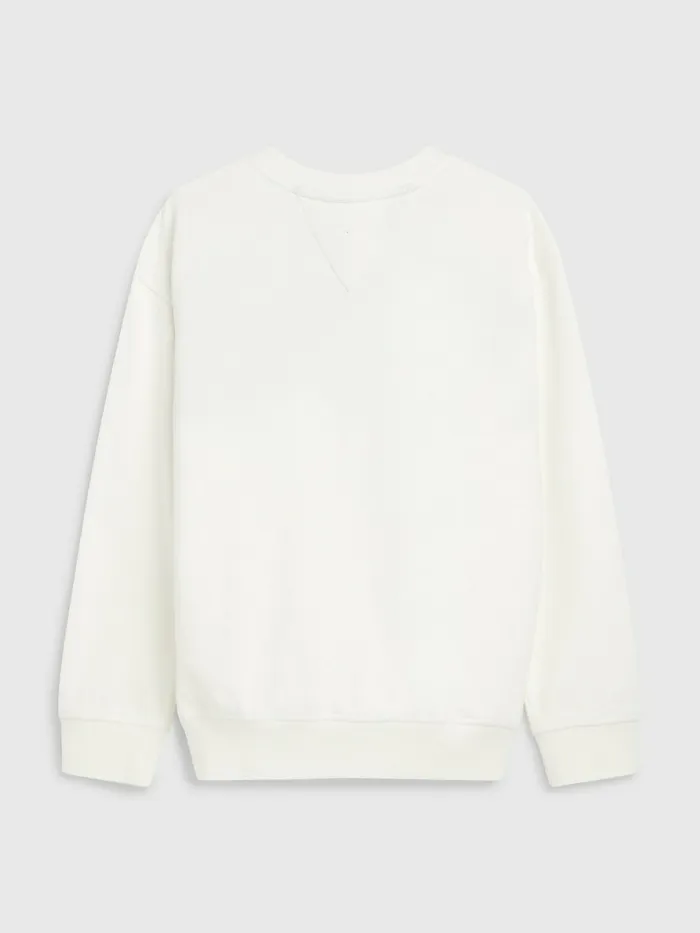 Tommy Hilfiger Icons Logo Sweatshirt Ecru Boys Sweatshirts and Hoodies Cheap On Sale