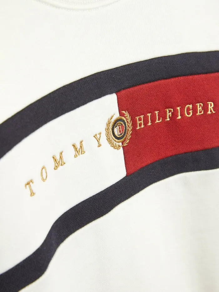 Tommy Hilfiger Icons Logo Sweatshirt Ecru Boys Sweatshirts and Hoodies Cheap On Sale