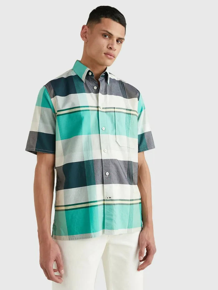 Tommy Hilfiger Icons Madras Short Sleeve Shirt Aloha GreenMulti Mens Shirts Fashion Tommy Hilfiger Icons Madras Short Sleeve Shirt Aloha GreenMulti Mens Shirts Fashion