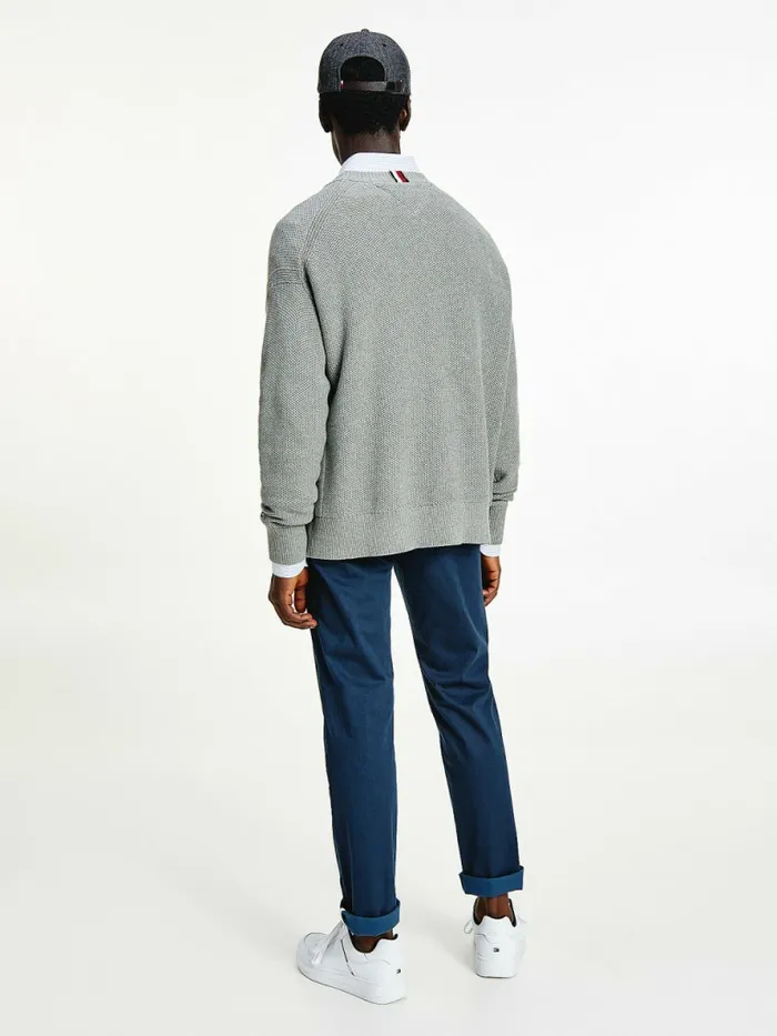 Tommy Hilfiger Icons Oversized Structured Jumper Medium Grey Heather Mens Knitwear Gift 4 You