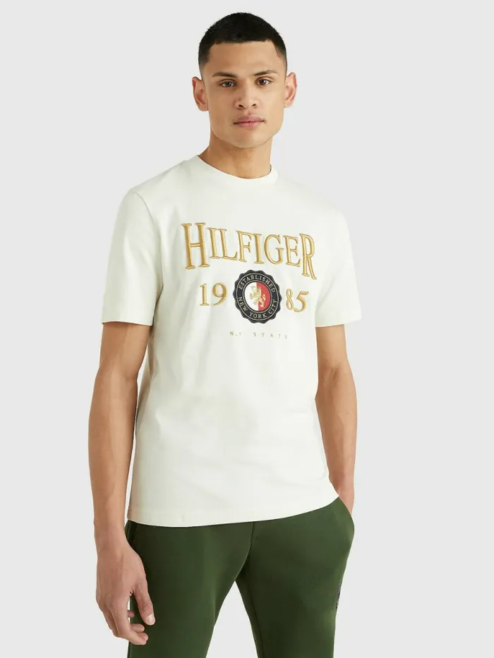 Tommy Hilfiger Icons Relaxed Fit TShirt Ivory Mens TShirts Popular