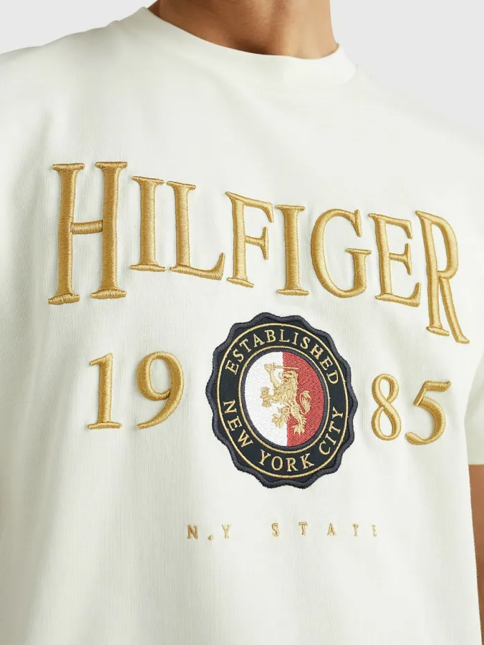 Tommy Hilfiger Icons Relaxed Fit TShirt Ivory Mens TShirts Popular