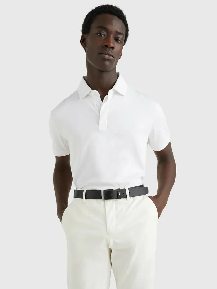 Tommy Hilfiger Interlock Regular Fit Polo White Mens Polo Shirts Gift for Friend Tommy Hilfiger Interlock Regular Fit Polo White Mens Polo Shirts Gift for Friend