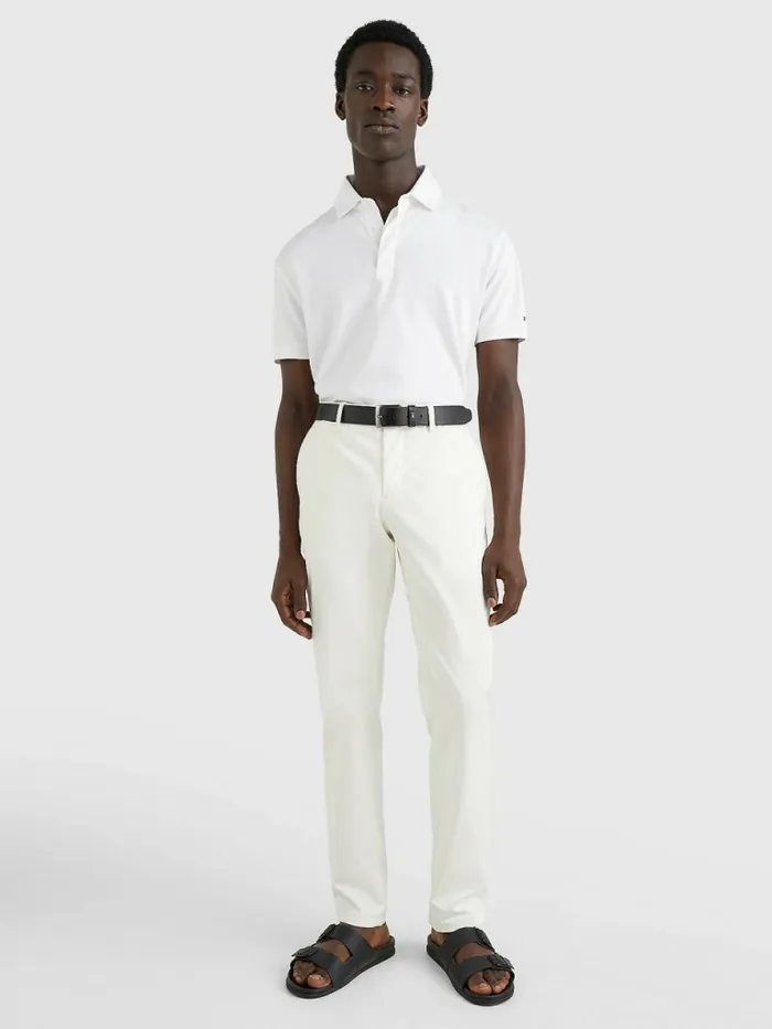 Tommy Hilfiger Interlock Regular Fit Polo White Mens Polo Shirts Gift for Friend