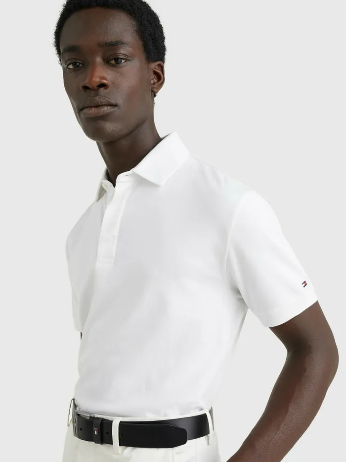 Tommy Hilfiger Interlock Regular Fit Polo White Mens Polo Shirts Gift for Friend
