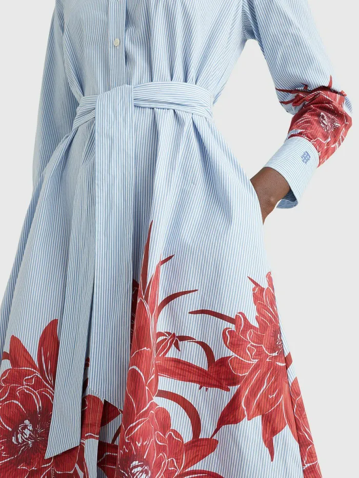 Tommy Hilfiger Ithaca Stripe Floral Print Shirt Dress Island FlowerIthaca Stp Womens Dresses and Jumpsuits Online