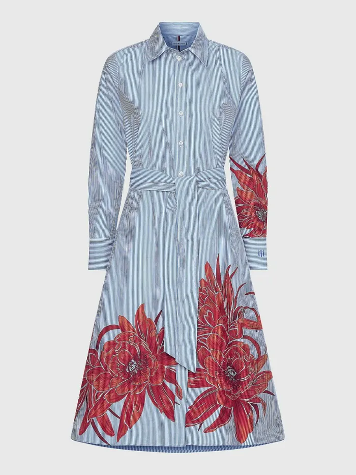 Tommy Hilfiger Ithaca Stripe Floral Print Shirt Dress Island FlowerIthaca Stp Womens Dresses and Jumpsuits Online