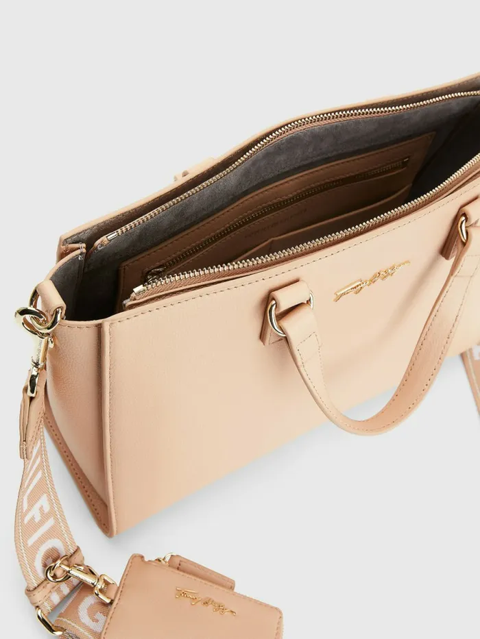 Tommy Hilfiger Joy Signature Satchel Sandrift Womens Bags Near Me