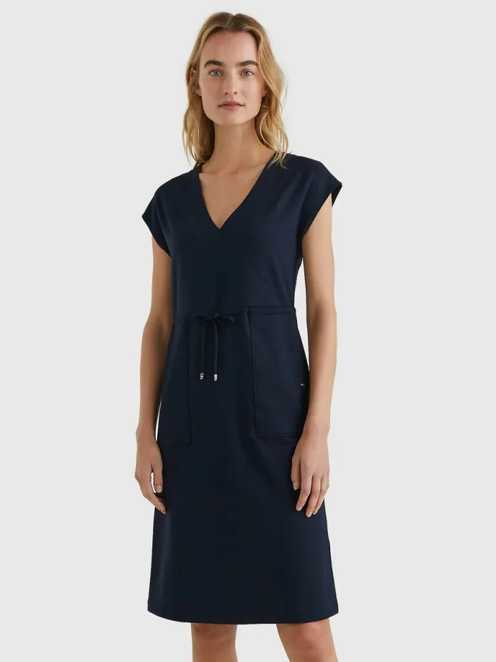 Tommy Hilfiger Knee Length Wrap Dress Desert Sky Womens Dresses and Jumpsuits Sale Tommy Hilfiger Knee Length Wrap Dress Desert Sky Womens Dresses and Jumpsuits Sale