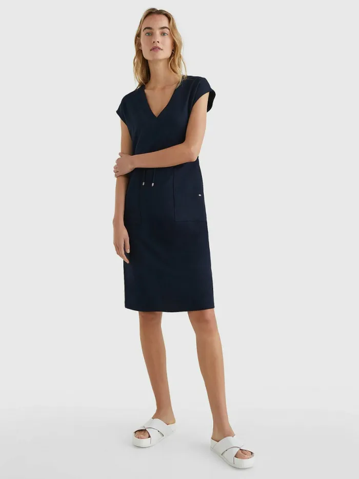 Tommy Hilfiger Knee Length Wrap Dress Desert Sky Womens Dresses and Jumpsuits Sale