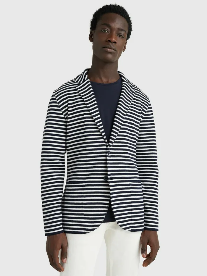 Tommy Hilfiger Knitted Stripe Jacket Multi Mens Blazers