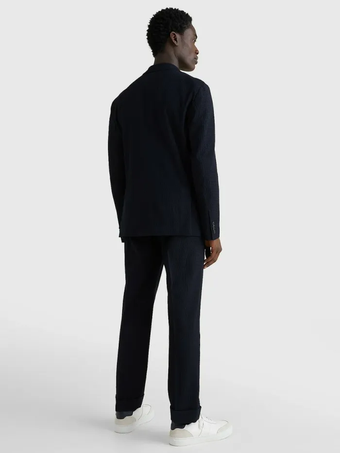 Tommy Hilfiger Lardini Double Breasted Seersucker Blazer Blue Mens Blazers