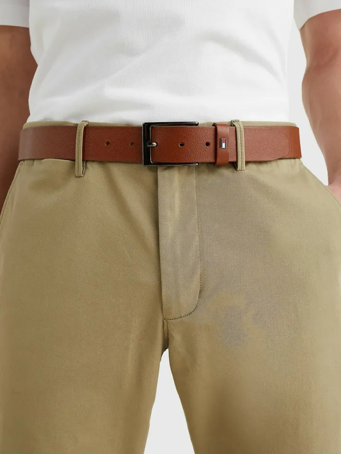 Tommy Hilfiger Layton Adjustable Leather Belt Cognac Pebble Mens Belts Gift 4 You