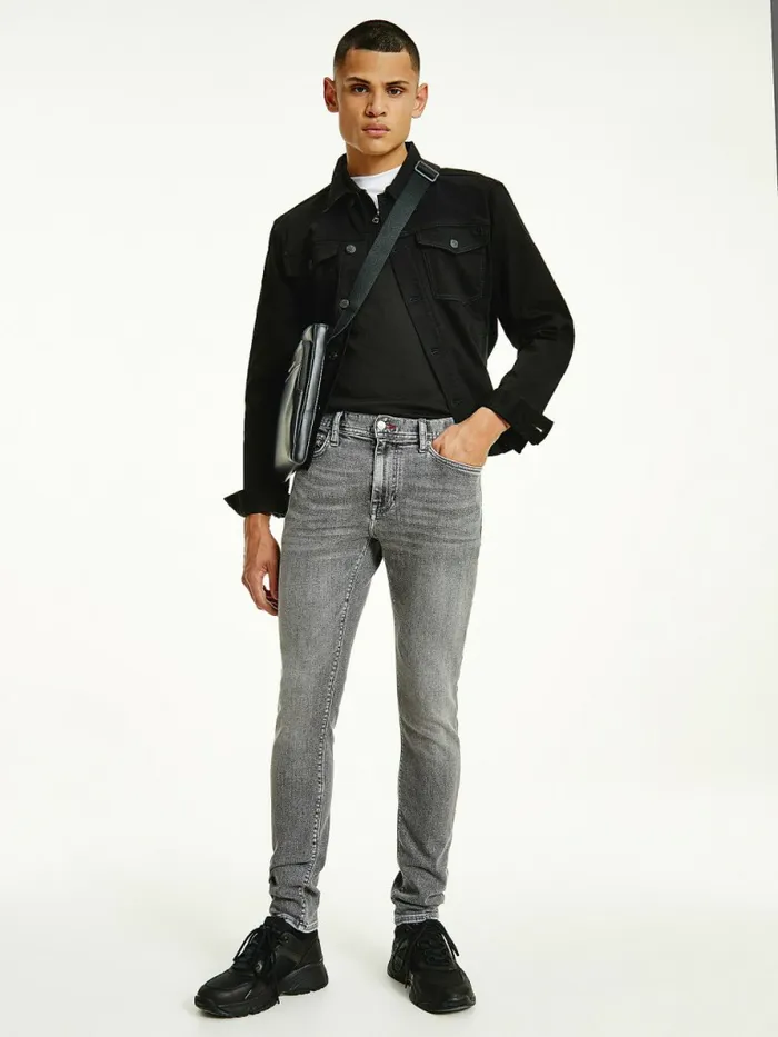 Tommy Hilfiger Layton Extra Slim Jeans Bass Grey Mens Jeans Gift for Friend