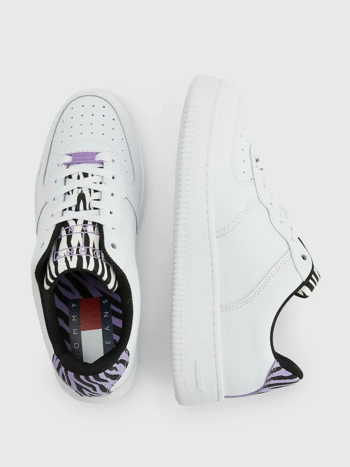 Tommy Hilfiger Leather Animal Print Cupsole Trainers White Womens Trainers Near Me