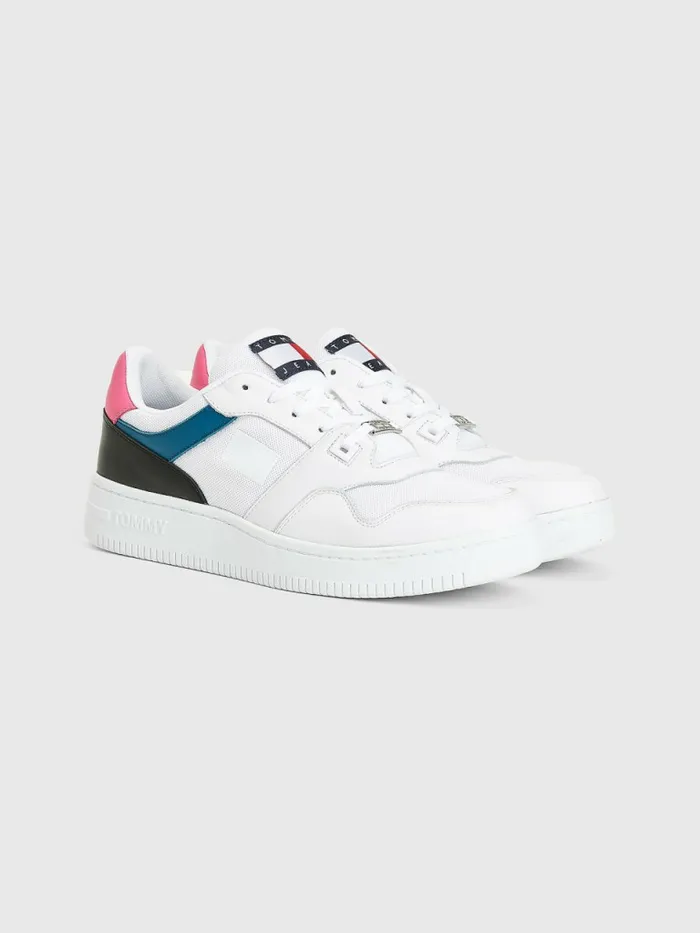 Tommy Hilfiger Leather Basketball Trainers Petrol Womens Trainers Sale