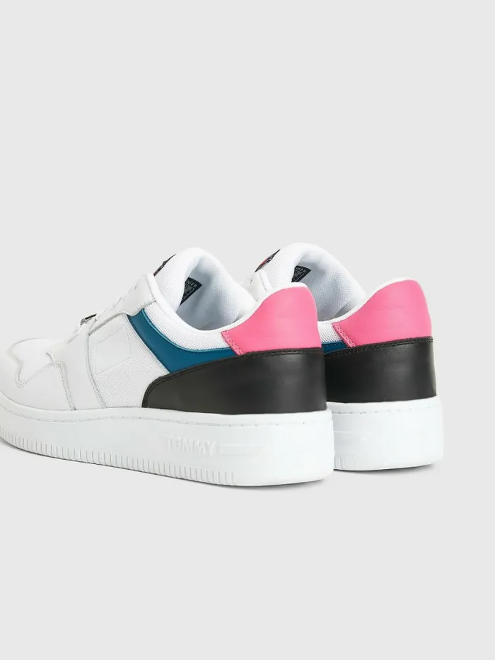 Tommy Hilfiger Leather Basketball Trainers Petrol Womens Trainers Sale