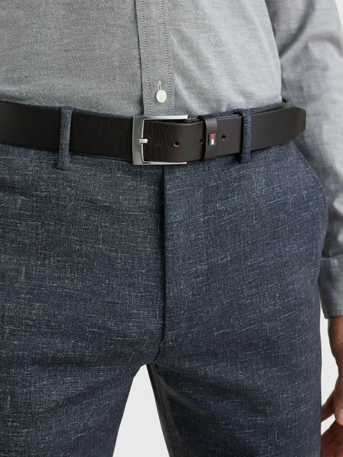 Tommy Hilfiger Leather Flag Belt Testa Di Moro Mens Belts Gift Ideas