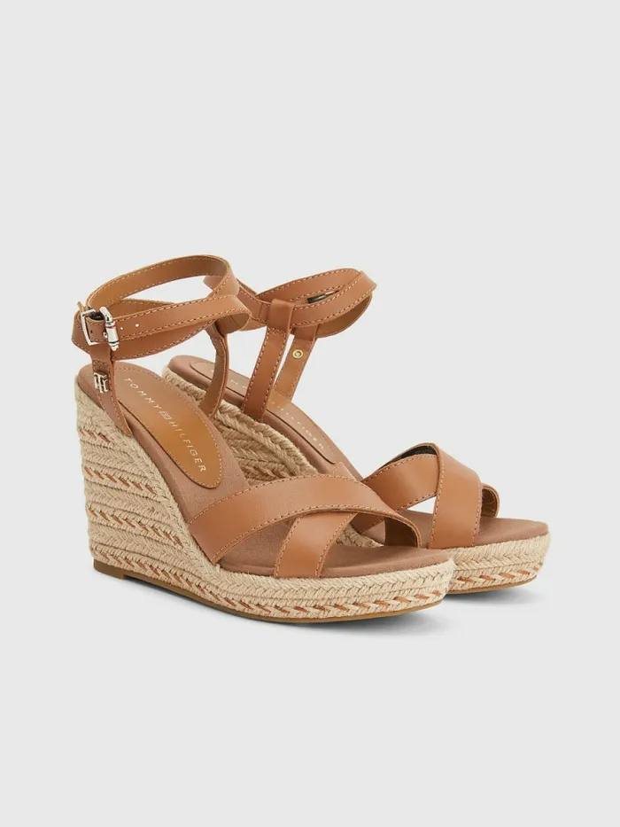 Tommy Hilfiger Leather High Heel Wedge Sandals Summer Cognac Womens Sandals Gift 4 You Tommy Hilfiger Leather High Heel Wedge Sandals Summer Cognac Womens Sandals Gift 4 You