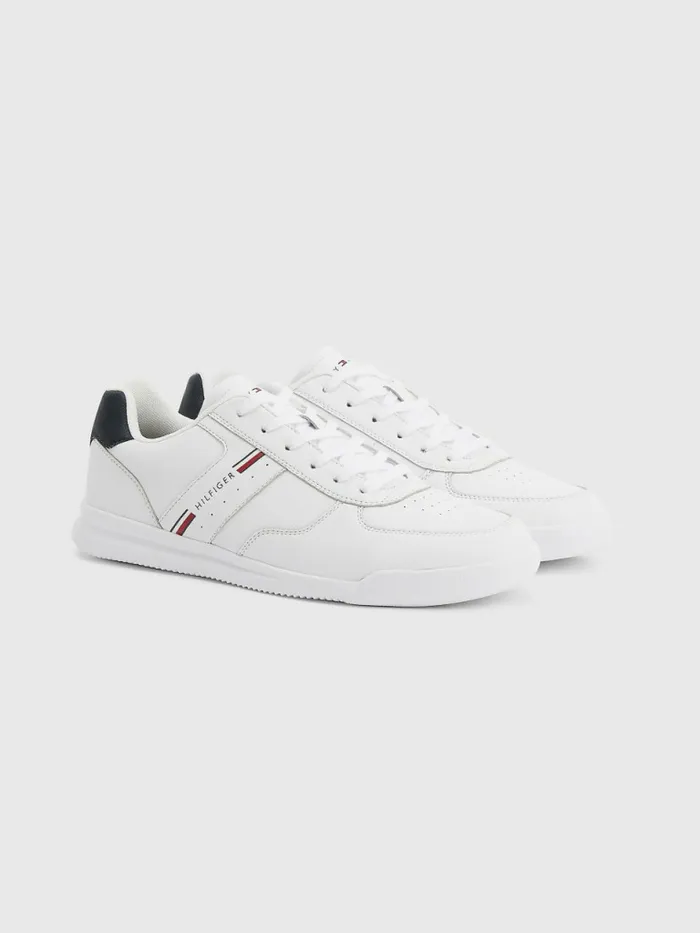 Tommy Hilfiger Lightweight Cupsole Leather Trainers White Mens Sandals Sliders and Flip Flops Gift Ideas Tommy Hilfiger Lightweight Cupsole Leather Trainers White Mens Sandals Sliders and Flip Flops Gift Ideas