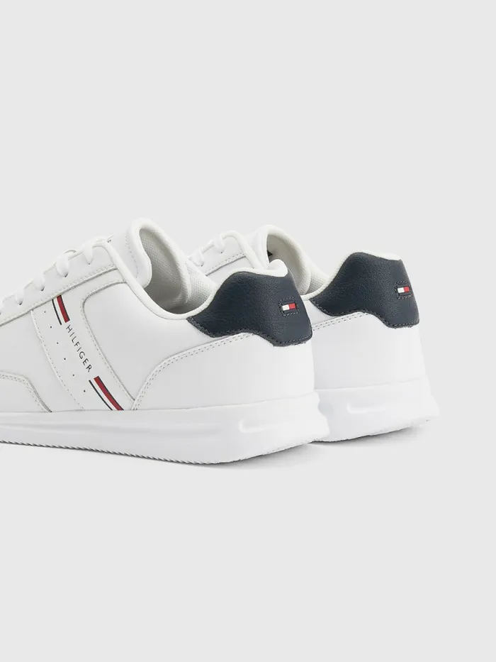 Tommy Hilfiger Lightweight Cupsole Leather Trainers White Mens Sandals Sliders and Flip Flops Gift Ideas