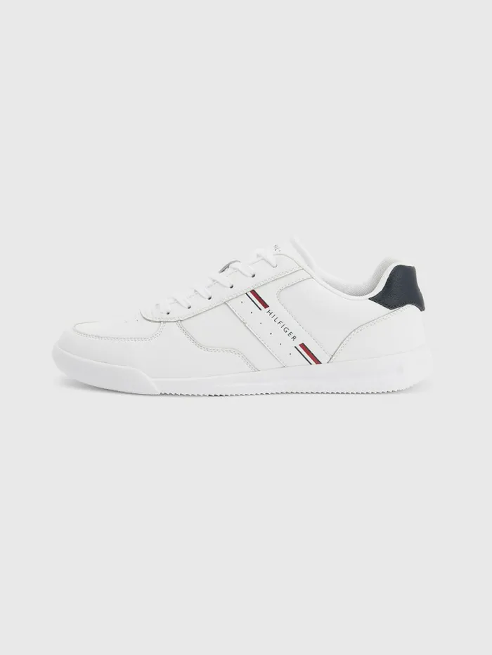 Tommy Hilfiger Lightweight Cupsole Leather Trainers White Mens Sandals Sliders and Flip Flops Gift Ideas