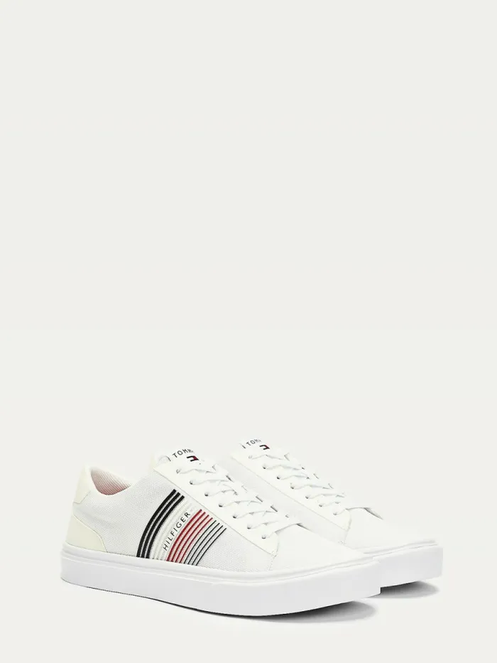 Tommy Hilfiger Lightweight Signature Detail Knitted Trainers White Mens Casual Shoes Gift 4 You Tommy Hilfiger Lightweight Signature Detail Knitted Trainers White Mens Casual Shoes Gift 4 You