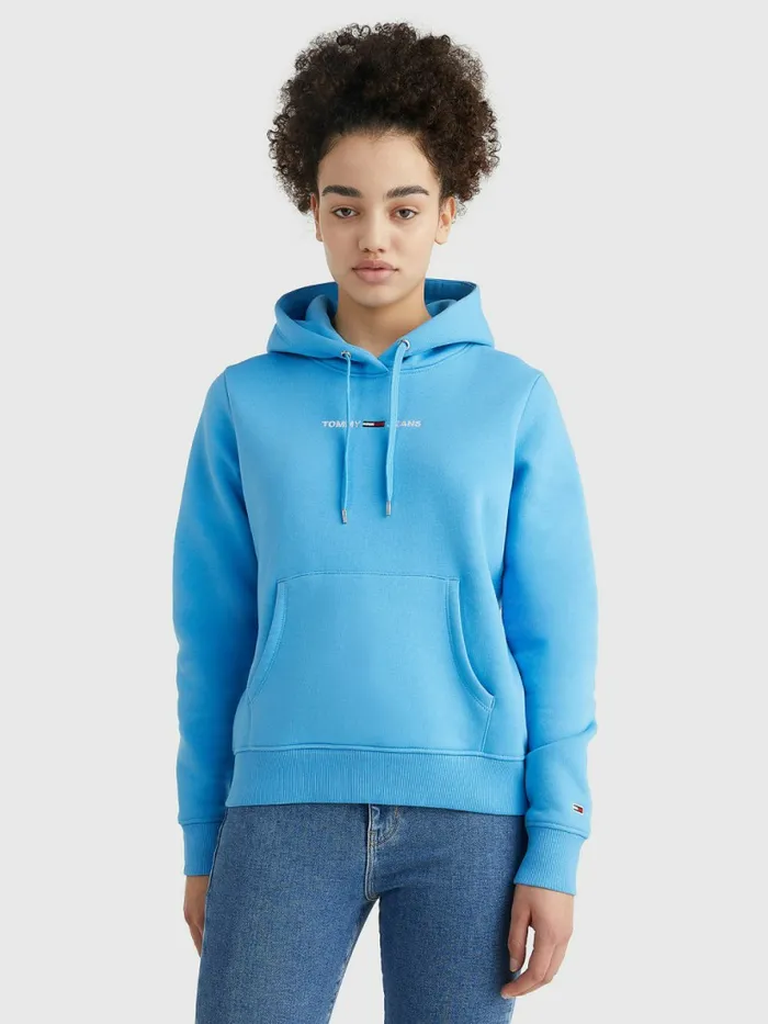Tommy Hilfiger Linear Logo Hoody Blue Crush Womens Sweatshirts and Hoodies Sale Tommy Hilfiger Linear Logo Hoody Blue Crush Womens Sweatshirts and Hoodies Sale