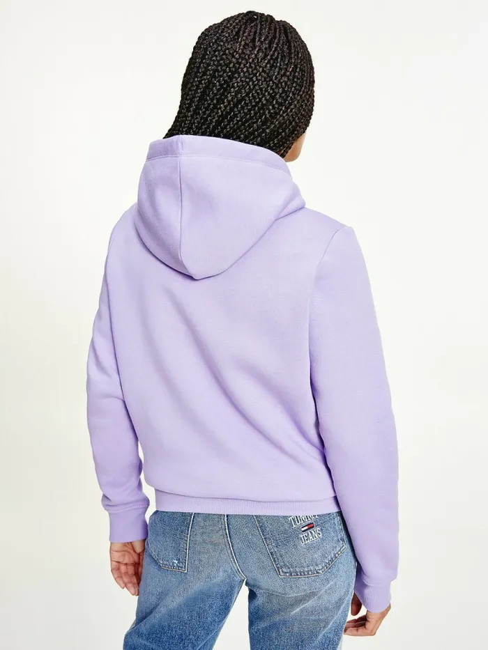 Tommy Hilfiger Linear Logo Hoody Violet Viola Womens Sweatshirts and Hoodies Casaul