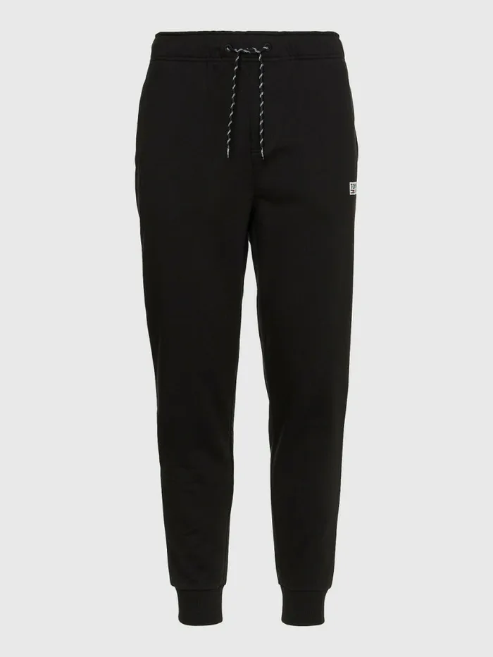 Tommy Hilfiger Logo Appliqu Joggers Black Mens Trousers