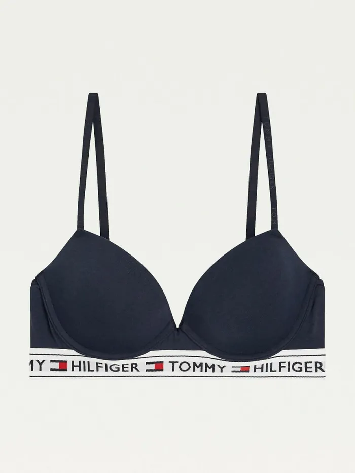 Tommy Hilfiger Logo Band TShirt Bra Navy Blazer Womens Essentials