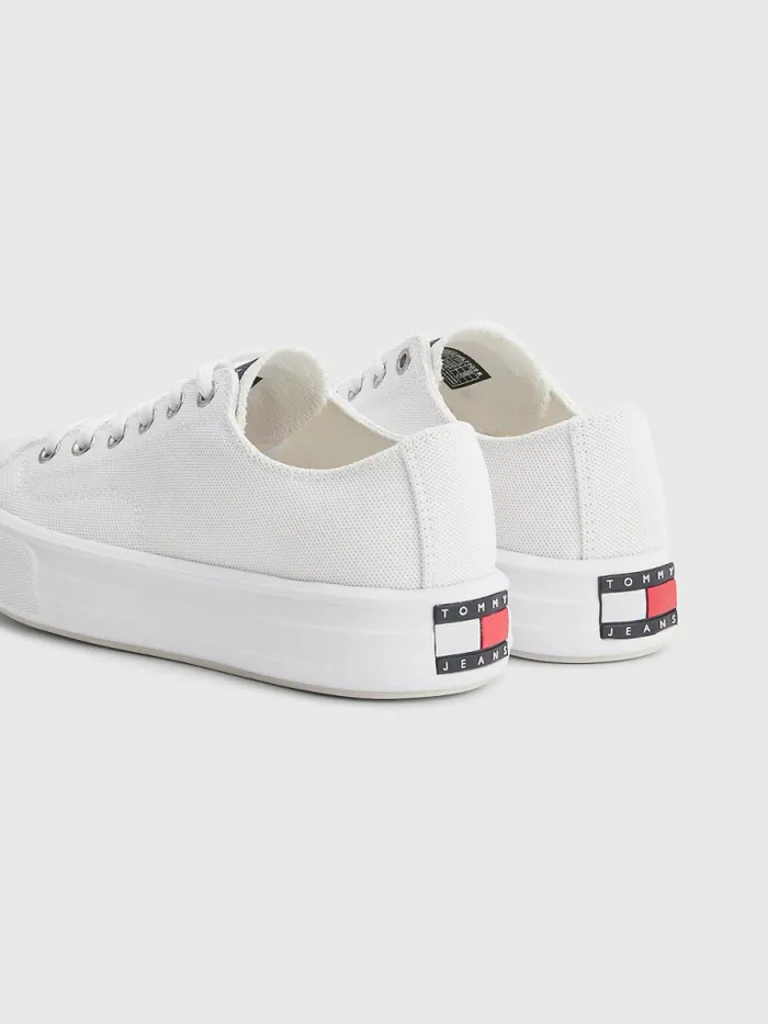 Tommy Hilfiger Logo Cupsole Trainers White Womens Boots Near Me