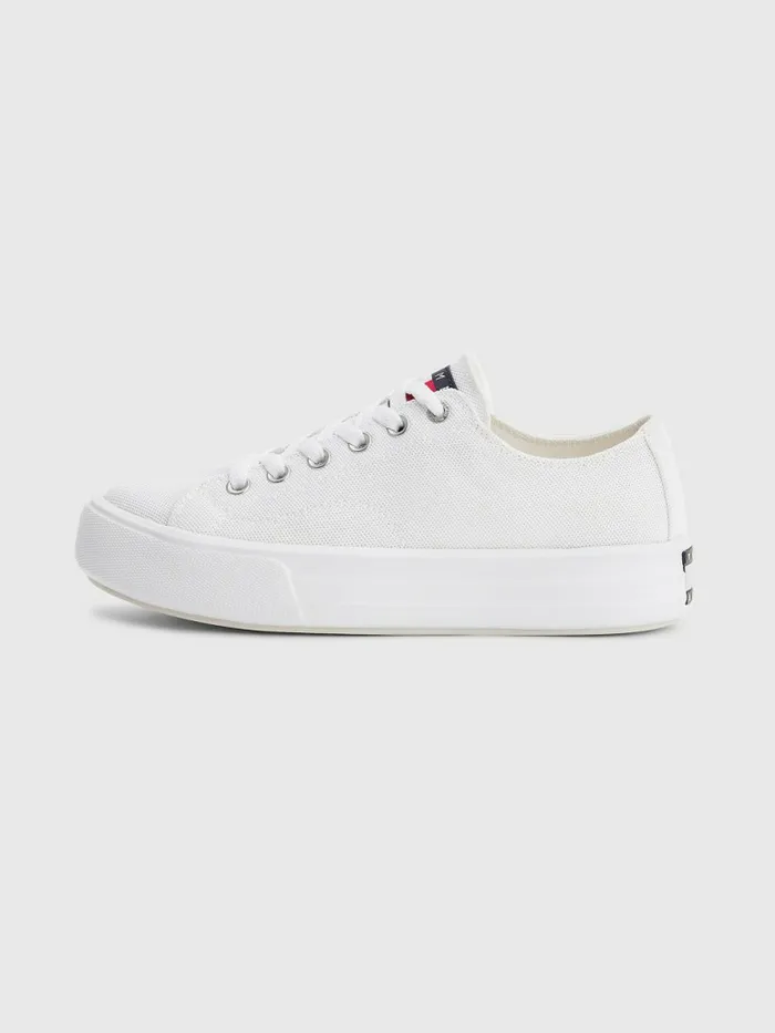 Tommy Hilfiger Logo Cupsole Trainers White Womens Boots Near Me