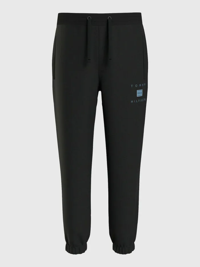 Tommy Hilfiger Logo Drawstring Joggers Black Boys Trousers and Shorts For Sale Tommy Hilfiger Logo Drawstring Joggers Black Boys Trousers and Shorts For Sale