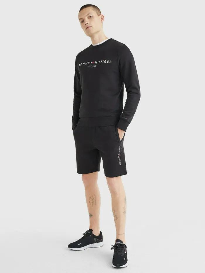 Tommy Hilfiger Logo Drawstring Sweat Shorts Black Mens Shorts Gift Ideas