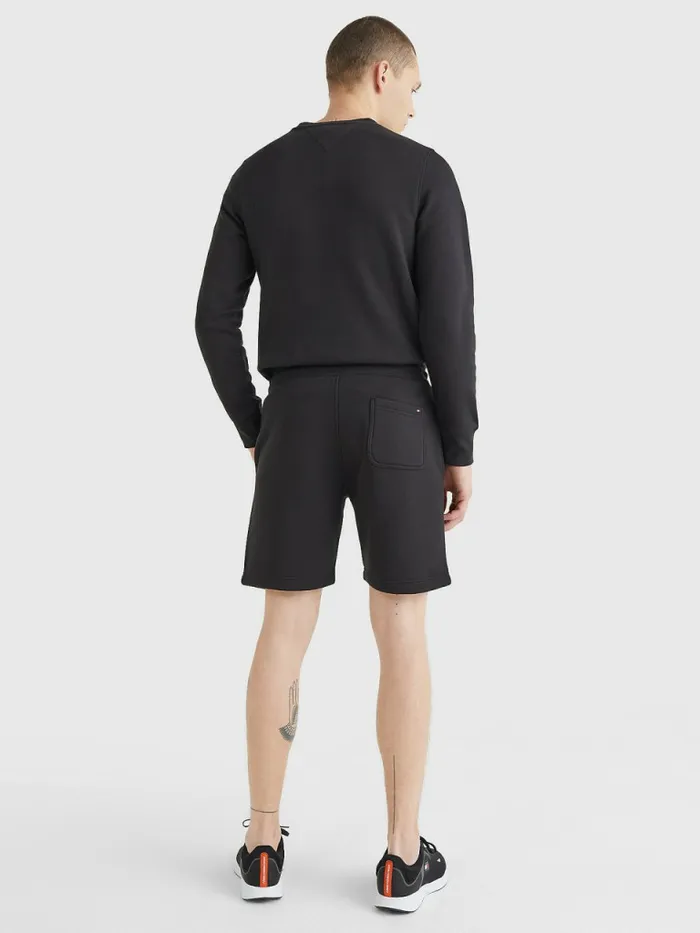 Tommy Hilfiger Logo Drawstring Sweat Shorts Black Mens Shorts Gift Ideas