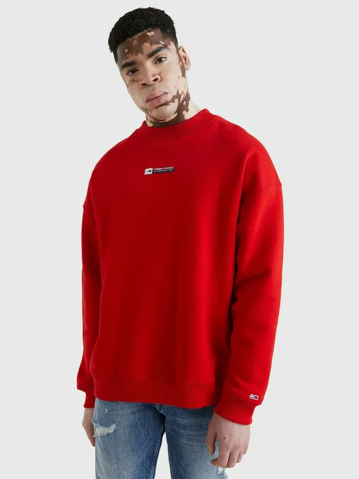 Tommy Hilfiger Logo Dropped Shoulders Sweatshirt Deep Crimson Mens Sweatshirts and Hoodies Sale Tommy Hilfiger Logo Dropped Shoulders Sweatshirt Deep Crimson Mens Sweatshirts and Hoodies Sale