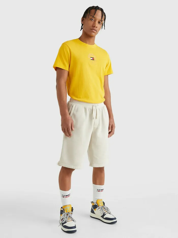Tommy Hilfiger Logo Embroidery Fleece Basketball Shorts Savannah Sand Mens Shorts Near Me