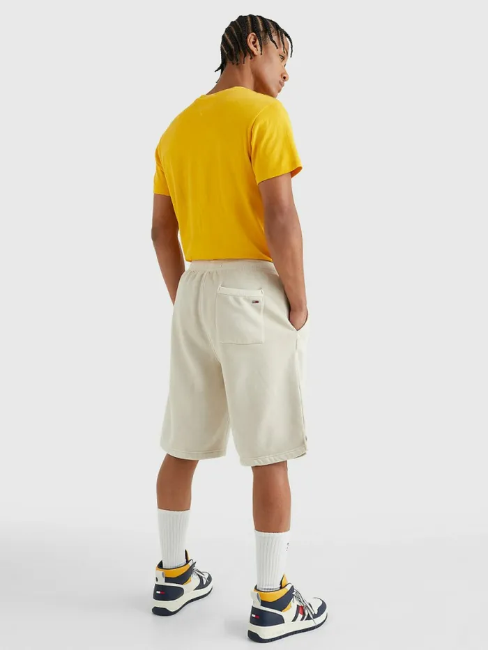 Tommy Hilfiger Logo Embroidery Fleece Basketball Shorts Savannah Sand Mens Shorts Near Me